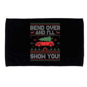 Bend Over And I'll Show You Ugly Christmas Couple Matching  Microfiber Hand Towel