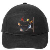 Birds On A Branch Birding Bird Watching Birder Bird Watcher 7-Panel Snapback Hat