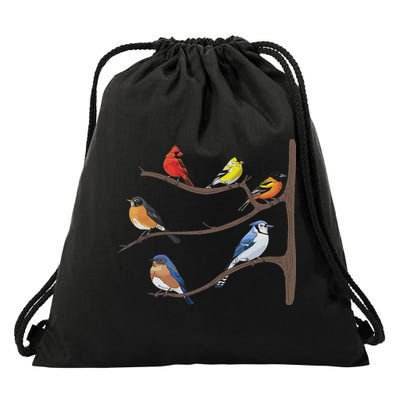 Birds On A Branch Birding Bird Watching Birder Bird Watcher Drawstring Bag