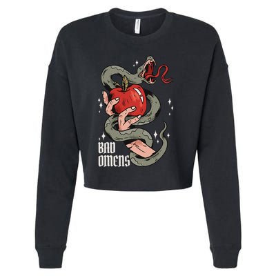 Bad Os Apple And Snake Bad Os Cropped Pullover Crew