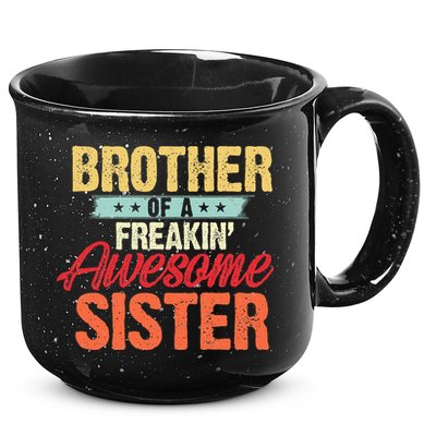 Brother of a Freakin' Awesome Sister gifts Funny Brother 15oz Campfire Ceramic Mug
