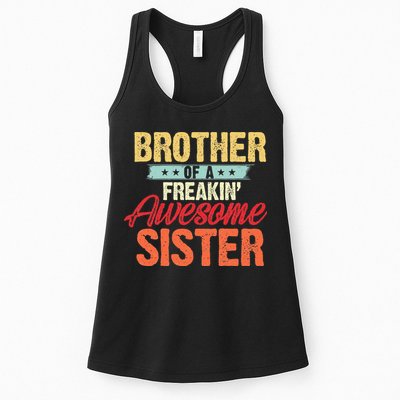 Brother of a Freakin' Awesome Sister gifts Funny Brother Womens Tank Top