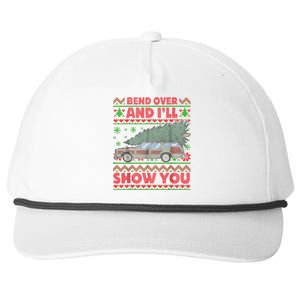 Bend Over And ILl Show You Ugly Christmas Couple Matching Snapback Five-Panel Rope Hat