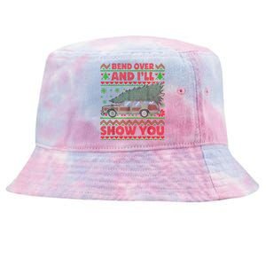 Bend Over And ILl Show You Ugly Christmas Couple Matching Tie-Dyed Bucket Hat