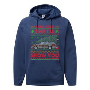 Bend Over And ILl Show You Ugly Christmas Couple Matching Performance Fleece Hoodie