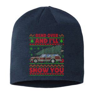 Bend Over And ILl Show You Ugly Christmas Couple Matching Sustainable Beanie