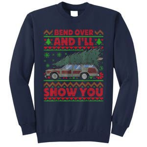 Bend Over And ILl Show You Ugly Christmas Couple Matching Tall Sweatshirt