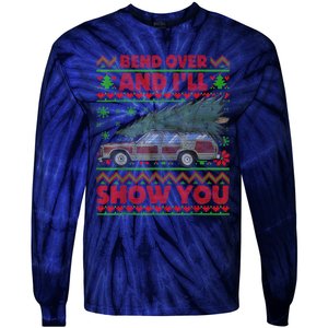 Bend Over And ILl Show You Ugly Christmas Couple Matching Tie-Dye Long Sleeve Shirt