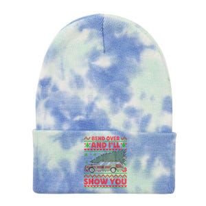 Bend Over And ILl Show You Ugly Christmas Couple Matching Tie Dye 12in Knit Beanie