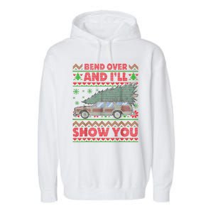 Bend Over And ILl Show You Ugly Christmas Couple Matching Garment-Dyed Fleece Hoodie