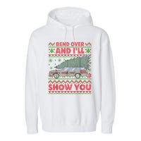 Bend Over And ILl Show You Ugly Christmas Couple Matching Garment-Dyed Fleece Hoodie