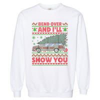 Bend Over And ILl Show You Ugly Christmas Couple Matching Garment-Dyed Sweatshirt