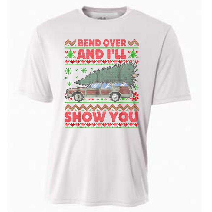 Bend Over And ILl Show You Ugly Christmas Couple Matching Cooling Performance Crew T-Shirt