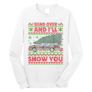 Bend Over And ILl Show You Ugly Christmas Couple Matching Long Sleeve Shirt