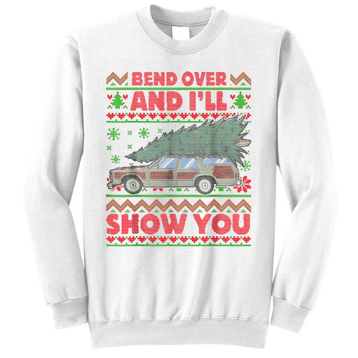 Bend Over And ILl Show You Ugly Christmas Couple Matching Sweatshirt