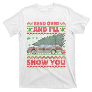 Bend Over And ILl Show You Ugly Christmas Couple Matching T-Shirt