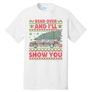 Bend Over And ILl Show You Ugly Christmas Couple Matching Tall T-Shirt