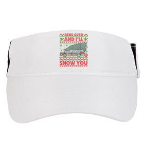 Bend Over And ILl Show You Ugly Christmas Couple Matching Adult Drive Performance Visor