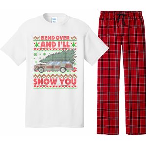 Bend Over And ILl Show You Ugly Christmas Couple Matching Pajama Set