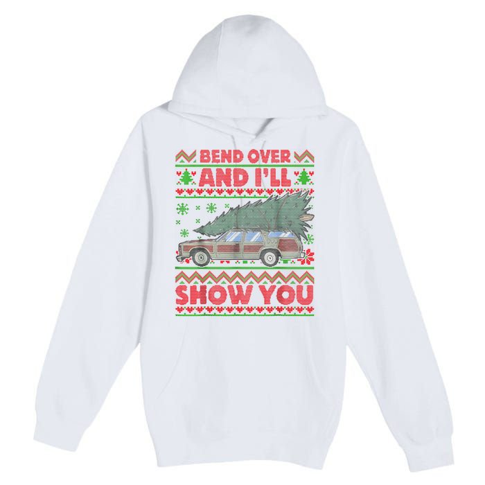 Bend Over And ILl Show You Ugly Christmas Couple Matching Premium Pullover Hoodie