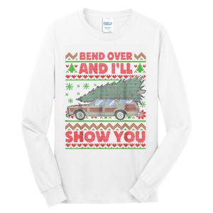 Bend Over And ILl Show You Ugly Christmas Couple Matching Tall Long Sleeve T-Shirt