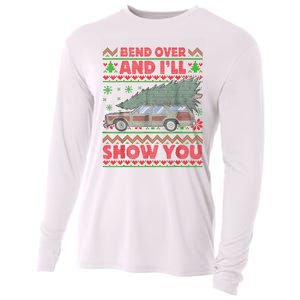 Bend Over And ILl Show You Ugly Christmas Couple Matching Cooling Performance Long Sleeve Crew