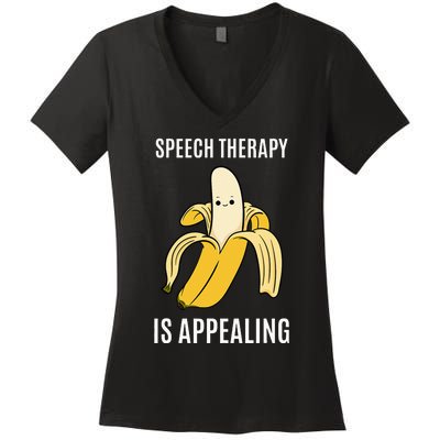 Brain of a Speech Pathologist Speech Language Therapy Women's V-Neck T-Shirt