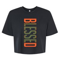 Blessed Olive Army Solar Orange Color Match Bella+Canvas Jersey Crop Tee