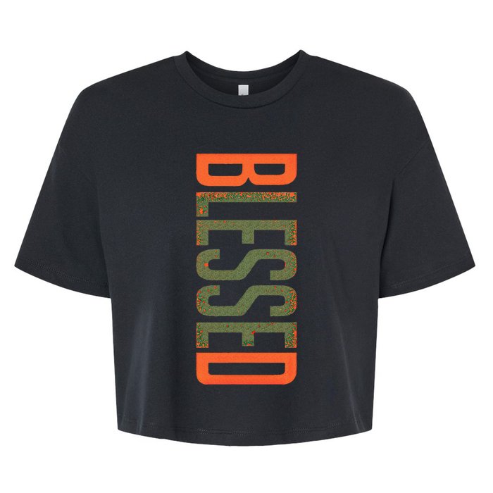 Blessed Olive Army Solar Orange Color Match Bella+Canvas Jersey Crop Tee