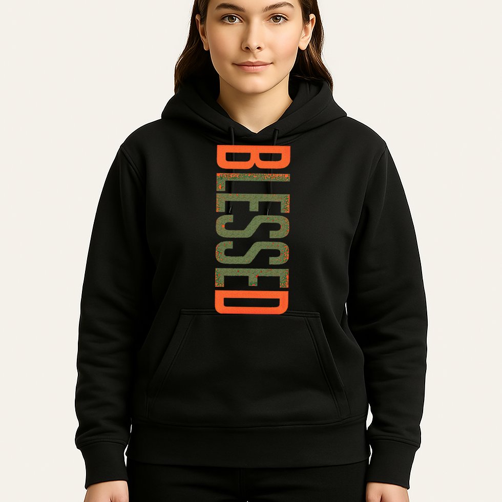 Blessed Olive Army Solar Orange Color Match Hoodie