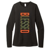 Blessed Olive Army Solar Orange Color Match Womens CVC Long Sleeve Shirt