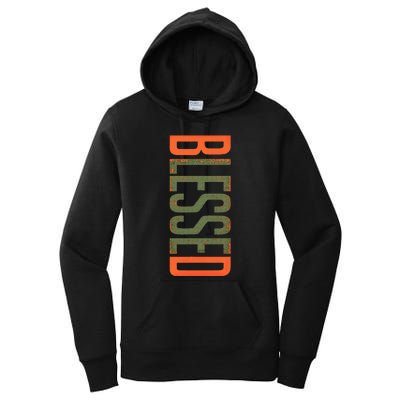 Blessed Olive Army Solar Orange Color Match Women's Pullover Hoodie