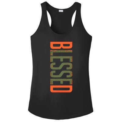 Blessed Olive Army Solar Orange Color Match Ladies PosiCharge Competitor Racerback Tank