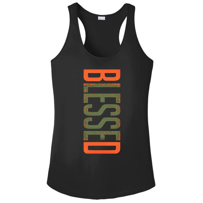 Blessed Olive Army Solar Orange Color Match Ladies PosiCharge Competitor Racerback Tank