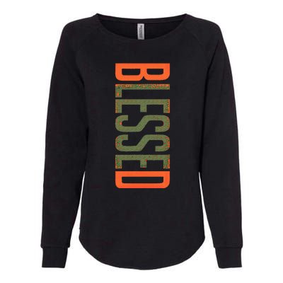 Blessed Olive Army Solar Orange Color Match Womens California Wash Sweatshirt