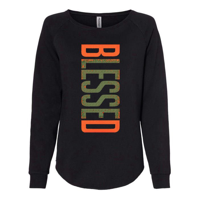 Blessed Olive Army Solar Orange Color Match Womens California Wash Sweatshirt