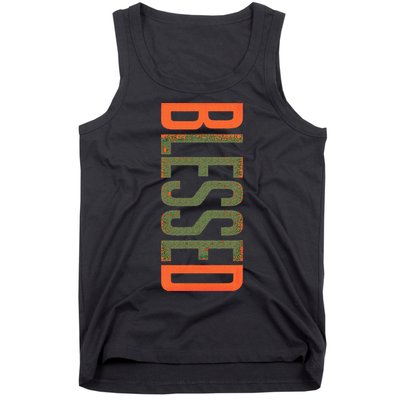 Blessed Olive Army Solar Orange Color Match Tank Top