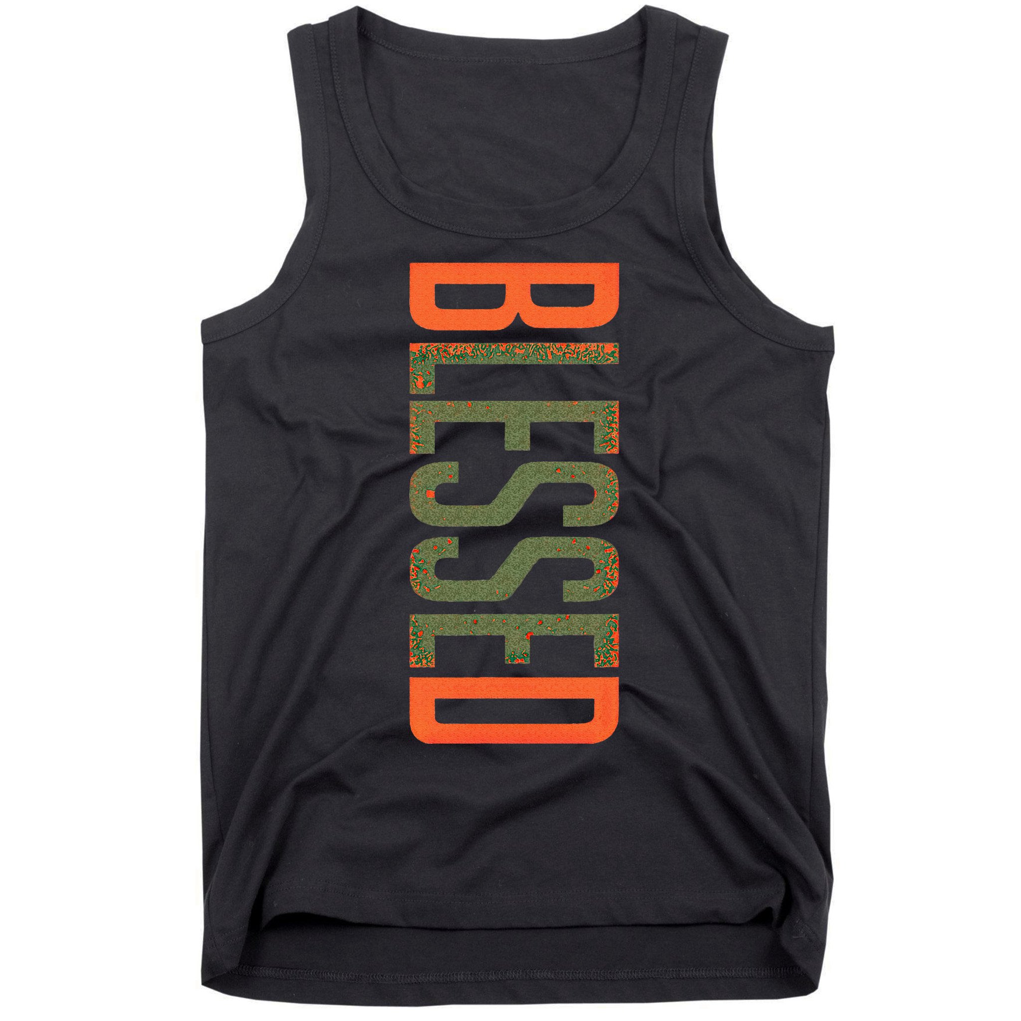Blessed Olive Army Solar Orange Color Match Tank Top