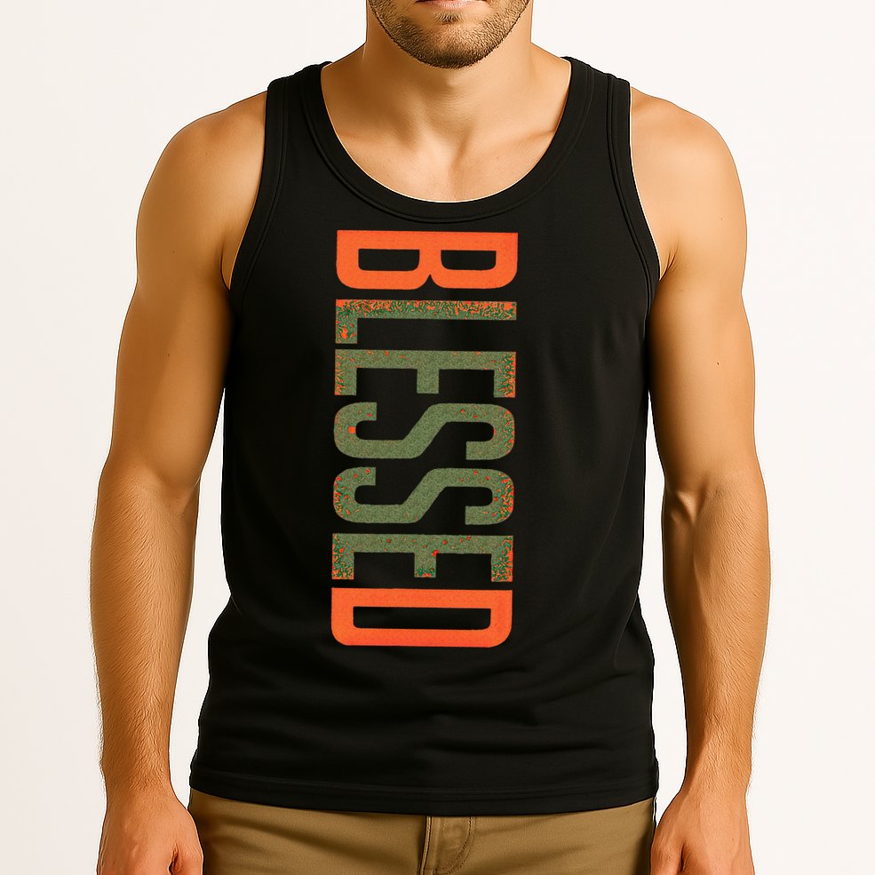 Blessed Olive Army Solar Orange Color Match Tank Top