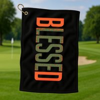 Blessed Olive Army Solar Orange Color Match Golf Towel
