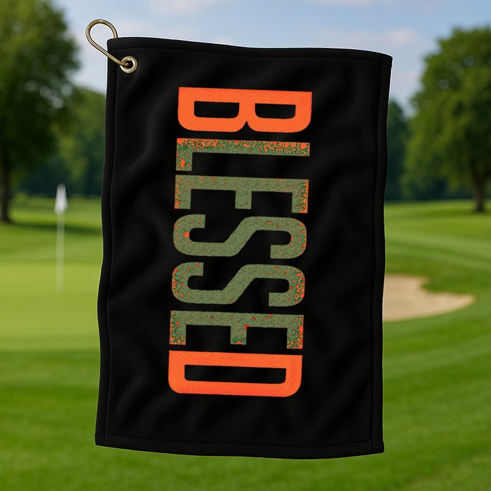 Blessed Olive Army Solar Orange Color Match Golf Towel