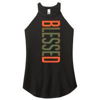 Blessed Olive Army Solar Orange Color Match Women's Perfect Tri Rocker Tank