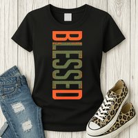 Blessed Olive Army Solar Orange Color Match Womens T-Shirt