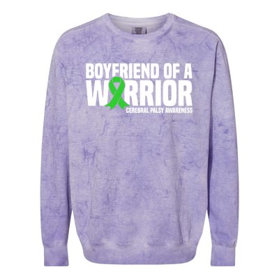 Boyfriend Of A Warrior Cerebral Palsy Awareness Gift Colorblast Crewneck Sweatshirt