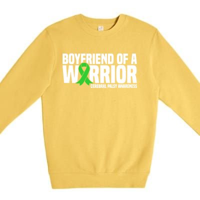 Boyfriend Of A Warrior Cerebral Palsy Awareness Gift Premium Crewneck Sweatshirt