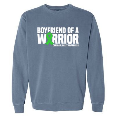 Boyfriend Of A Warrior Cerebral Palsy Awareness Gift Garment-Dyed Sweatshirt