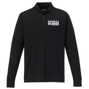 Boyfriend Of A Warrior Cervical Cancer Awareness Gift Performance Long Sleeve Polo