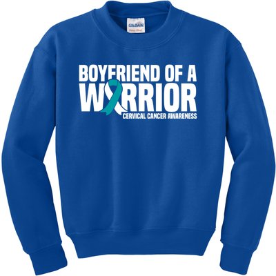 Boyfriend Of A Warrior Cervical Cancer Awareness Gift Kids Sweatshirt