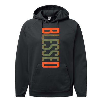 Blessed Olive Army Solar Orange Color Match Performance Fleece Hoodie