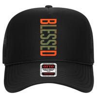 Blessed Olive Army Solar Orange Color Match High Crown Mesh Back Trucker Hat